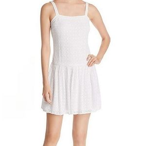 Three Dots Sundress White Eyelet Lace Medium Skeeveless Casual Light Summer Nwot